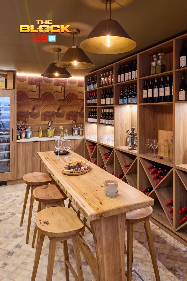 Robby and Mat's underground wine cellar on The Block