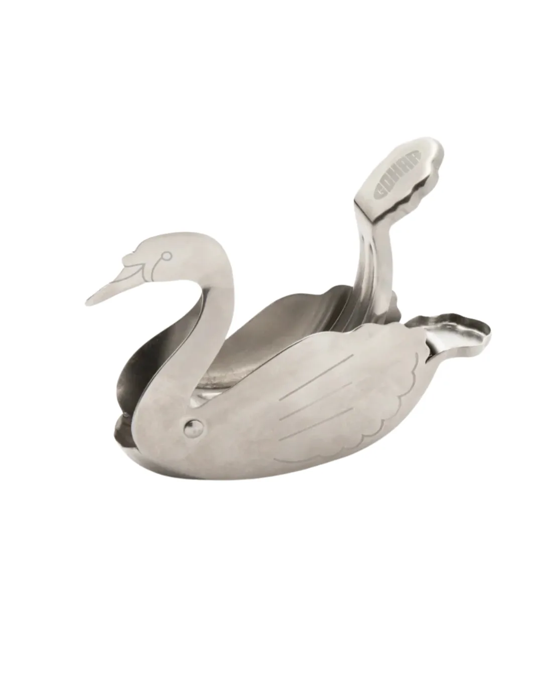 Silver lemon squeezer shaped like a swan 