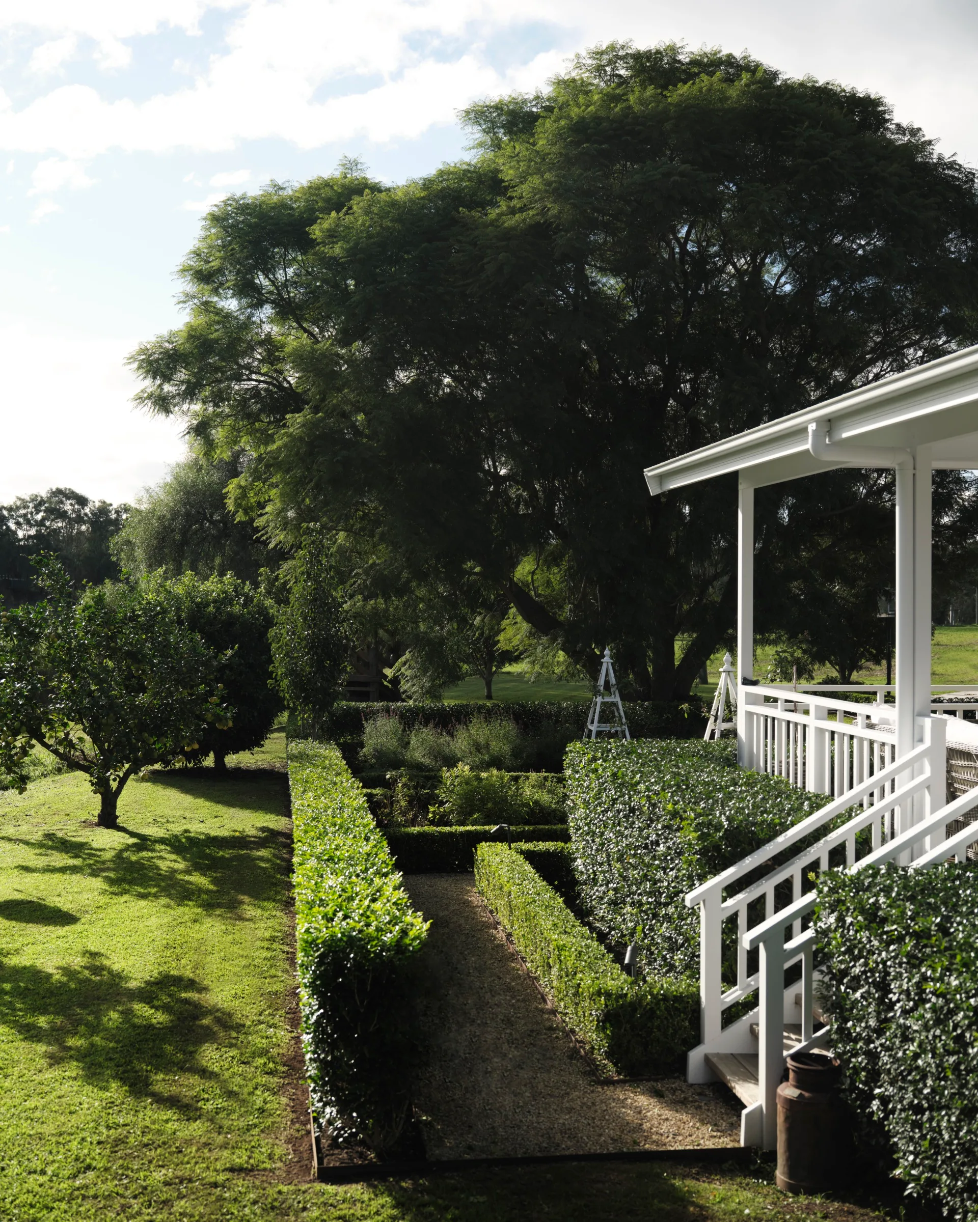 Country homestead deck and garden