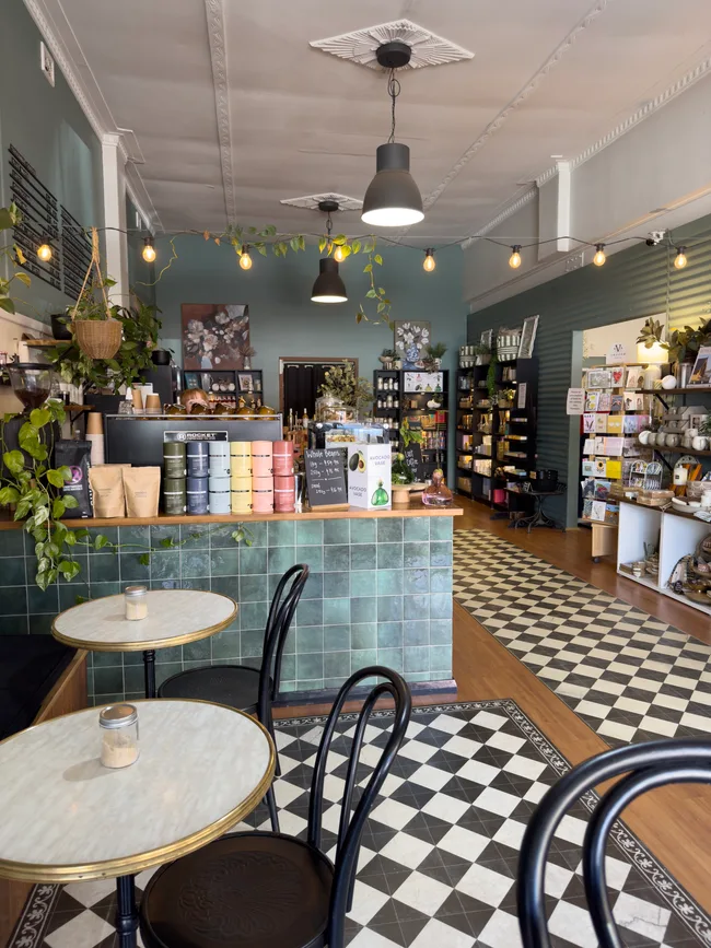 A cafe inside the Barney Fleur store
