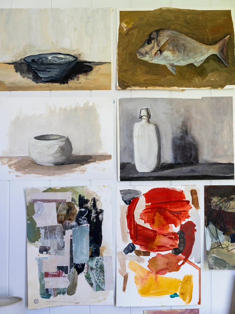 A collection of paintings and sketches