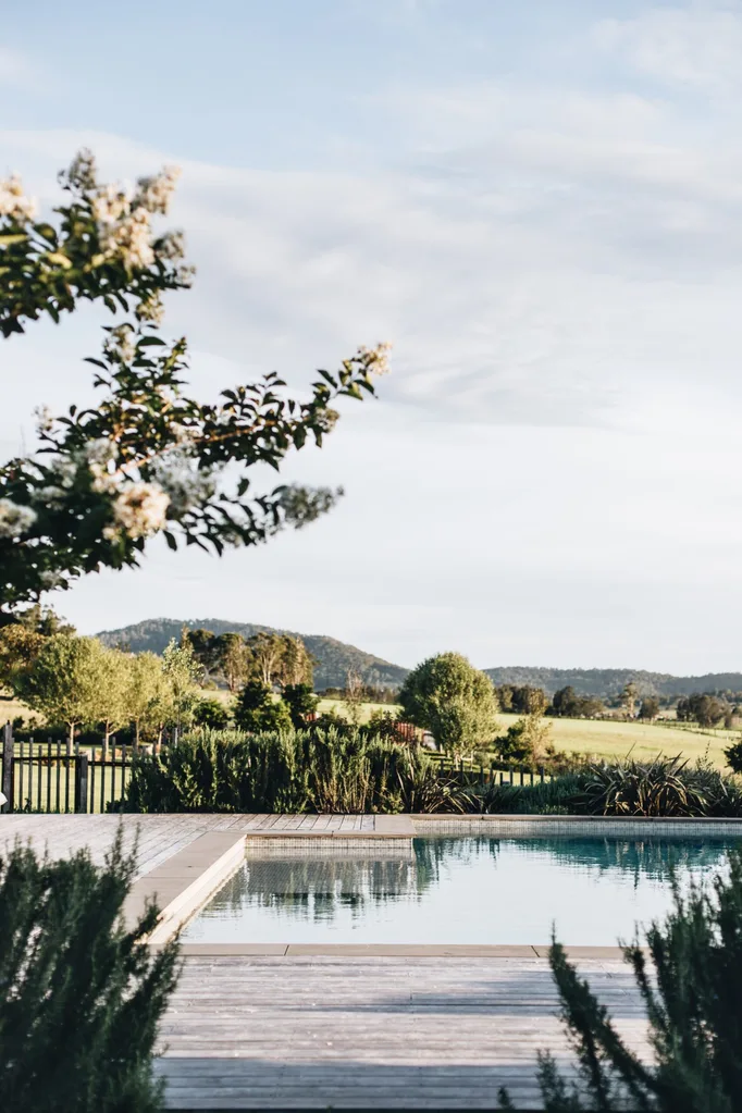 An outdoor pool in the country