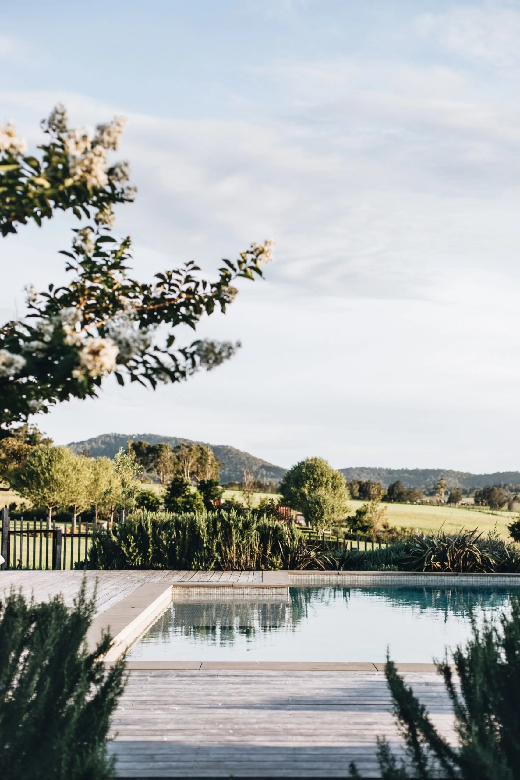 An outdoor pool in the country