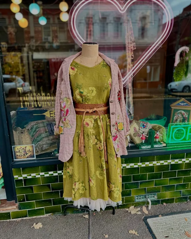 A mannequin outside Twitchers Emporium