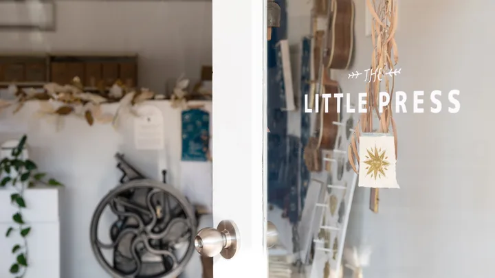 Quaint entrance to a stationary shop