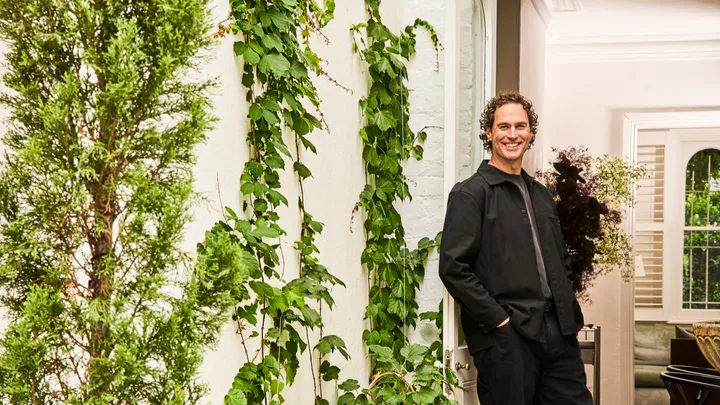 Landscape designer Nate White in a garden