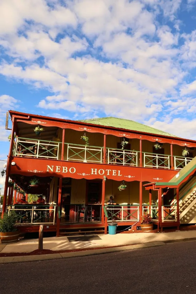 Classic country hotel facade of the Nebo Hotel