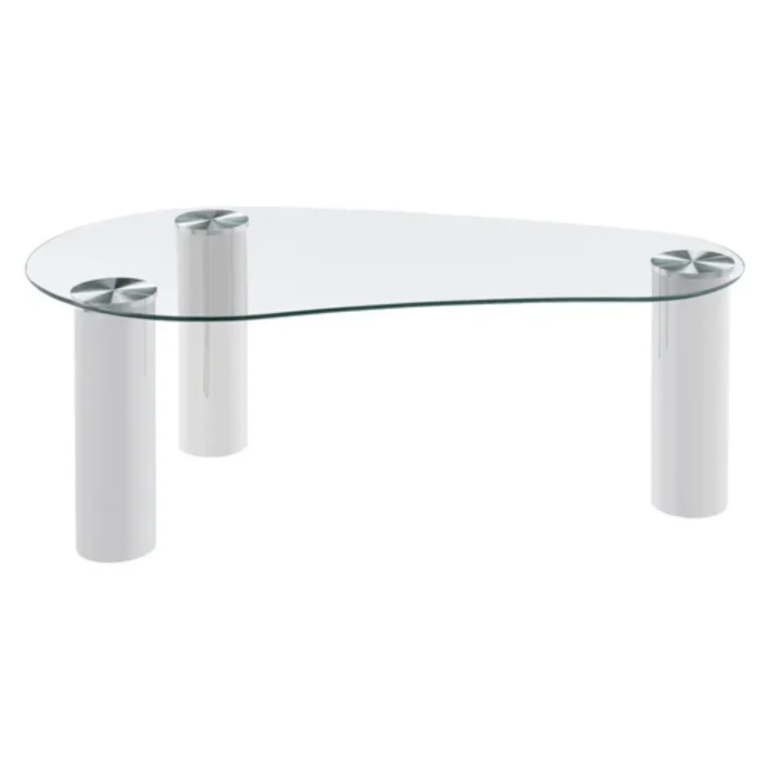 Carly Curved Glass Coffee Table Temple & Webster