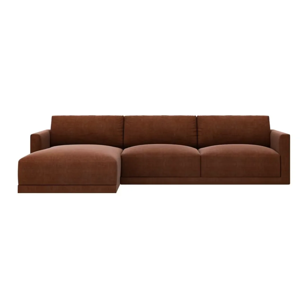 James Lane Haven Muse Rust 3 Seater Chaise Sofa