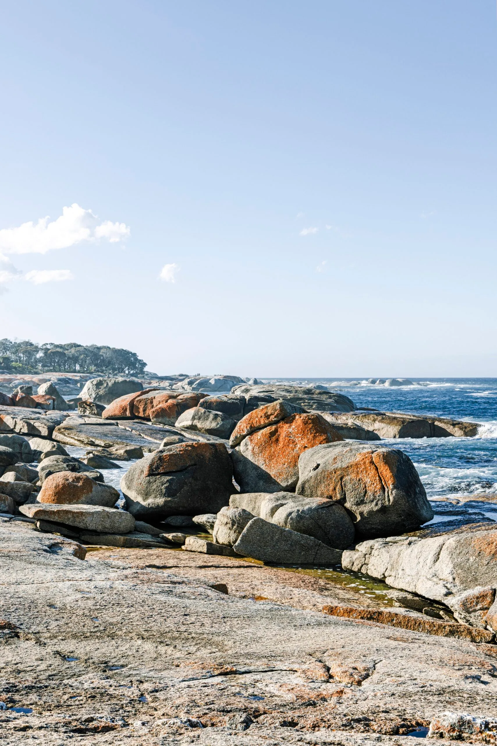 A rocky beach in Bicheno