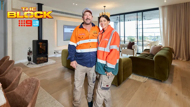Adam and Jolene living room on The Block