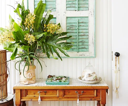 Flowery coastal living room