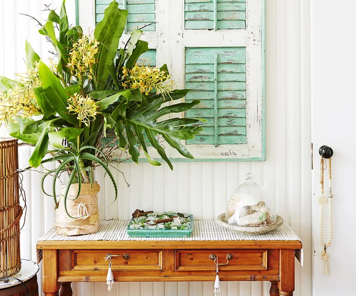 Flowery coastal living room
