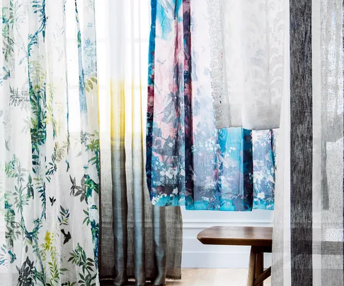 Sheer patterned curtains