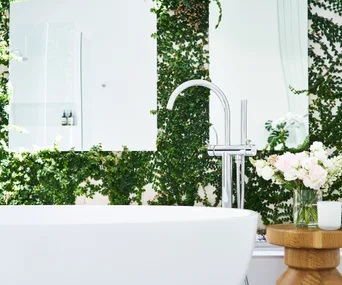 airy white bathroom