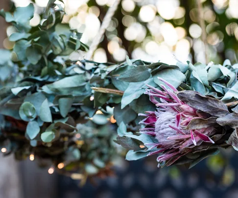 DIY hanging floral wreath