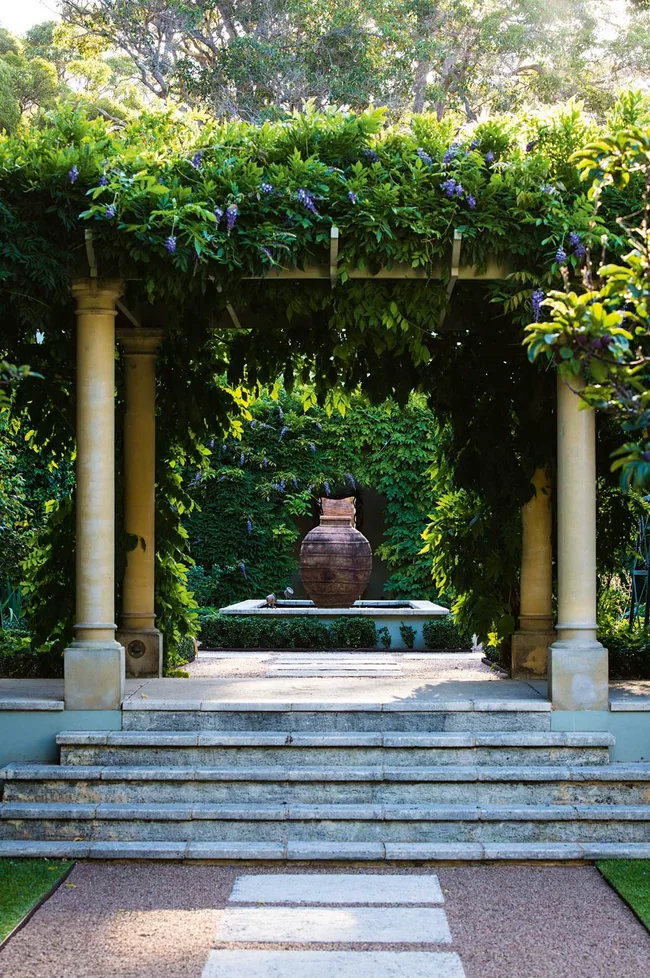 A wisteria covered pergola at Margaret River's Secret Garden
