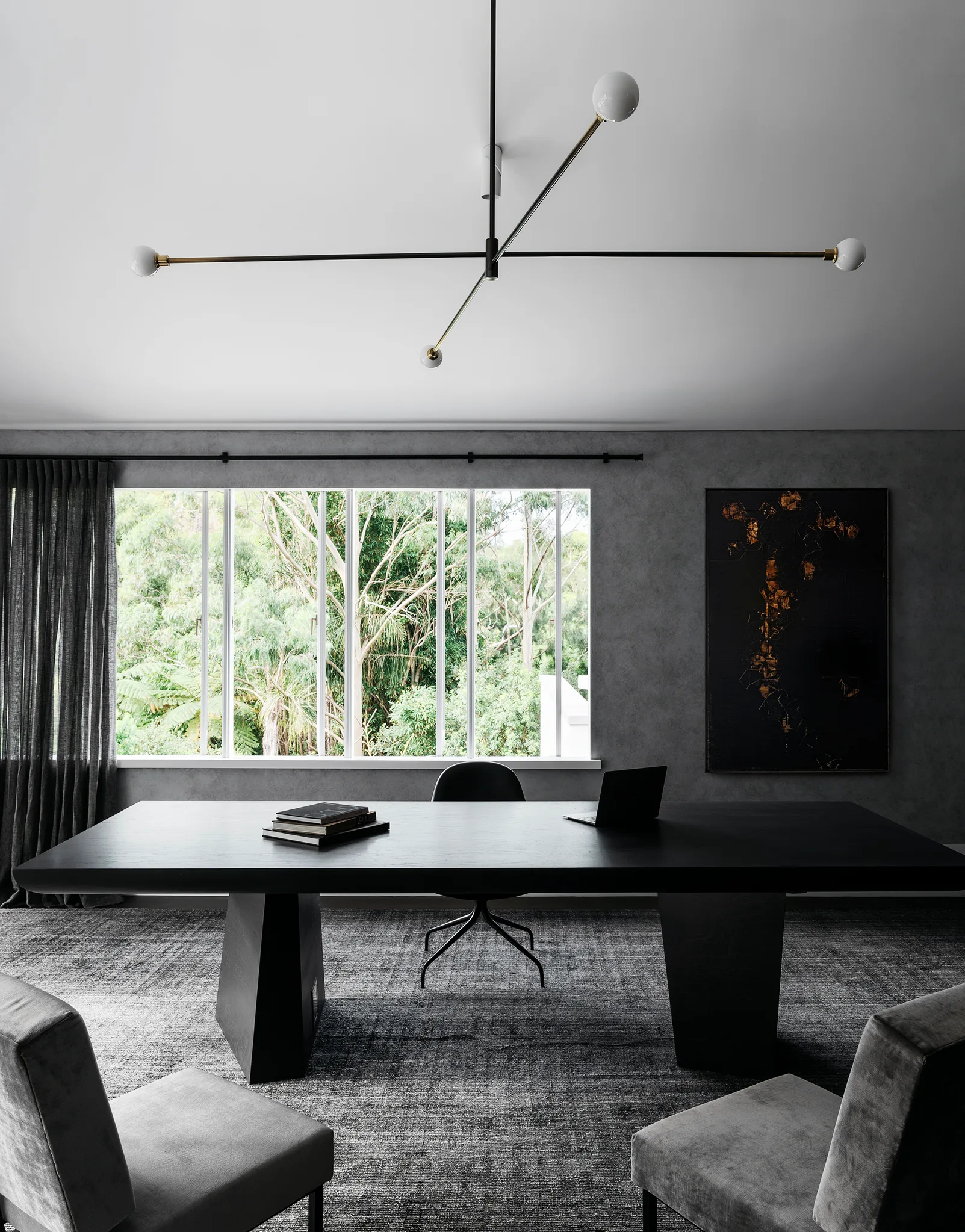 A waterfront house with nature-inspired interiors