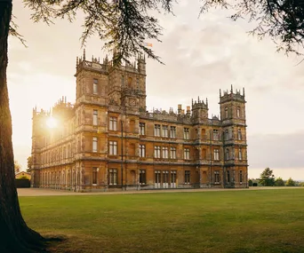 Exterior image of Highclere Castle where Downton Abbey was filmed