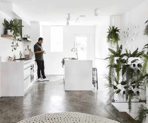 monochrome living room