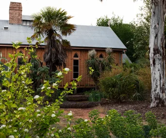 A heritage-style garden and restored church in Orange, NSW