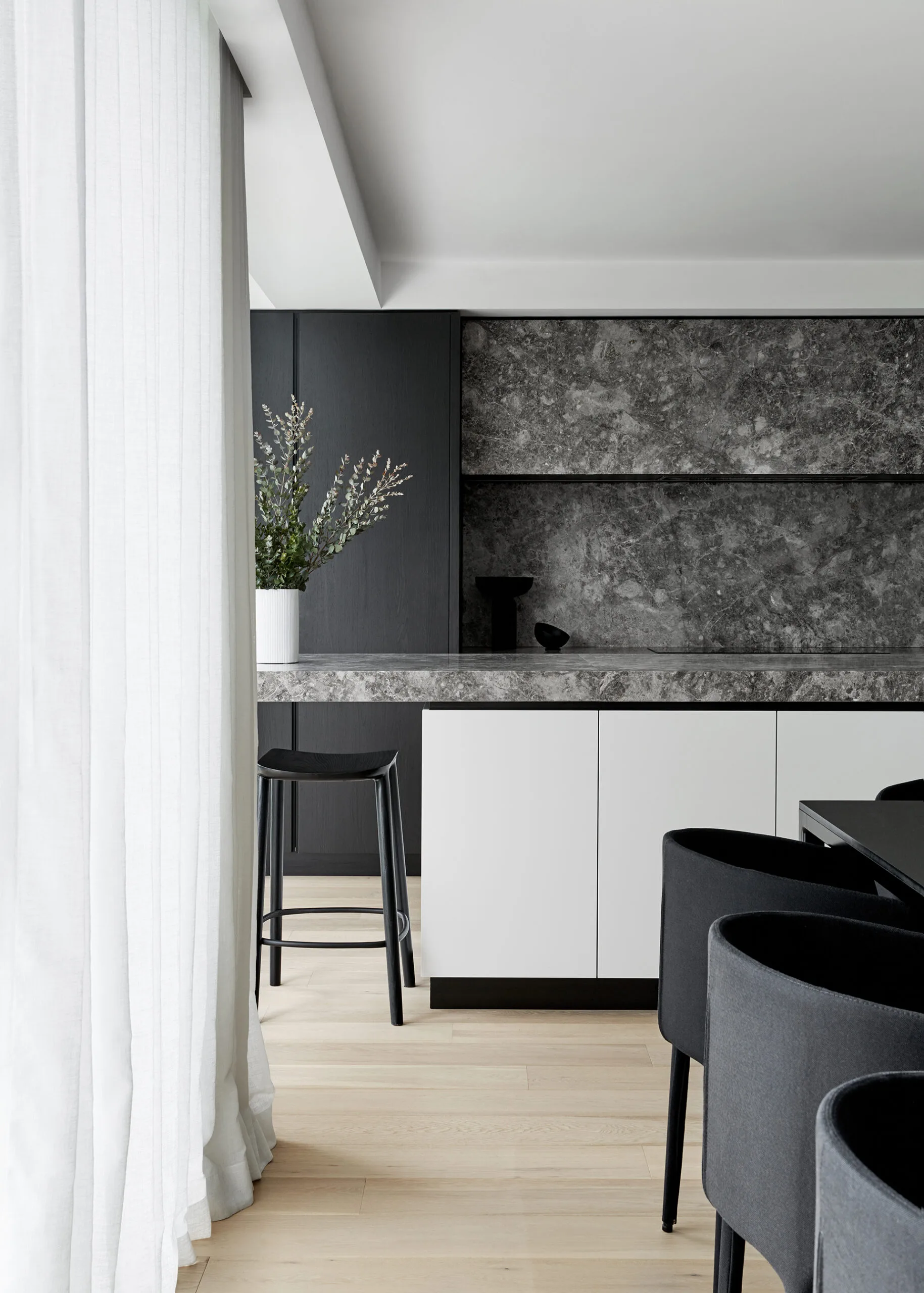 Image showcasing A monochrome penthouse apartment in Melbourne