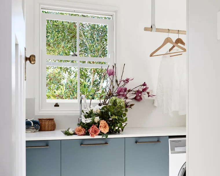 Classic laundry with hanging rail