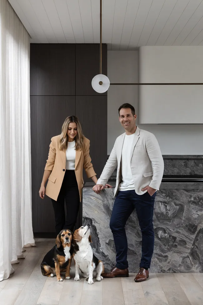 dan and dani in their kitchen