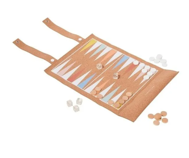 sunnylife backgammon cork game