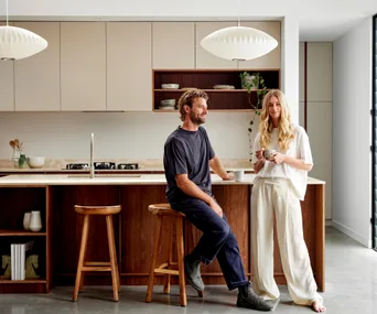 Dual native-filled courtyards form the centrepiece of this new Japanese-style build