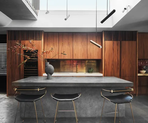 limestone kitchen bench